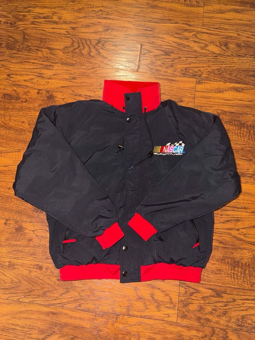 Nascar Racing Reversible Fleece Jacket Black Red